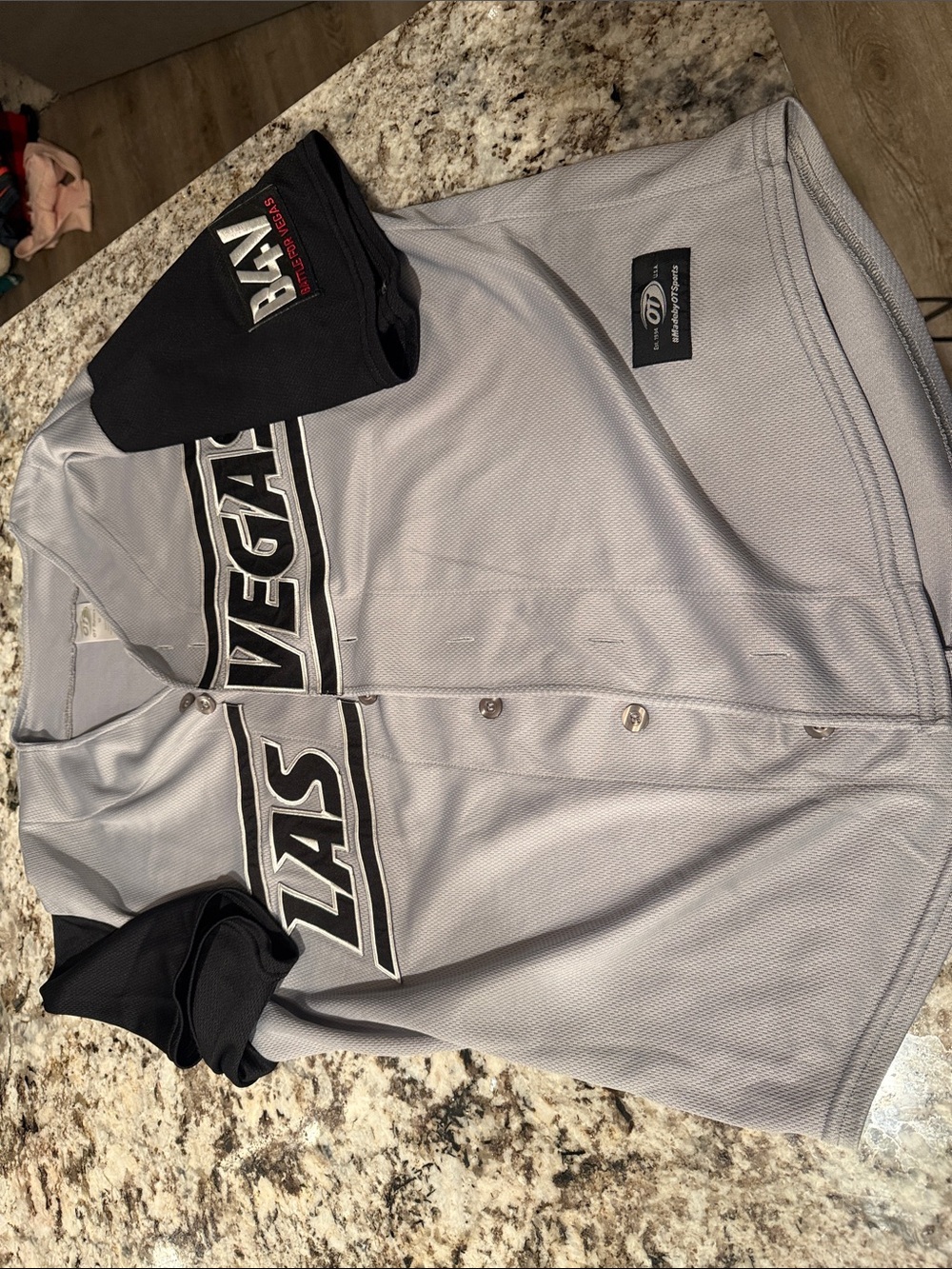 Las Vegas Gray Button-Up Men’s Jersey